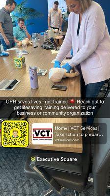 VCT serves San Diego communites w lifesaving training. Safe worlplaces = Safe communities. Reach out to plan group training| vctservices.com