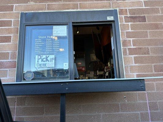 Drive through window for pickup orders