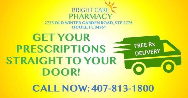 Your meds to your door! We offer free delivery within a 10 mile radius! 
 
 Call us at 407-813-1800 to find out more!