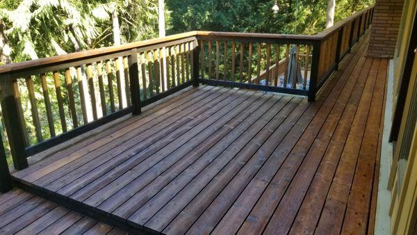 Cedar deck refinish, oil stain