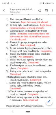 Electrical inspector letter