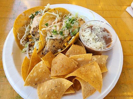 Two taco plate entree - Mahi Mahi