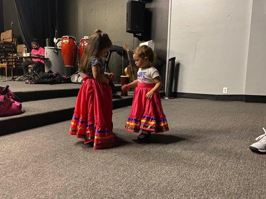 Dance shoes and practice skirts for babies and toddlers available at Folklore de Mexico.