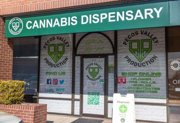 Pecos Valley Production Dispensary Exterior - Albuquerque Cannabis Dispensary (Eubank Blvd)