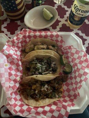 3 different tacos- they offer even more varieties as well!