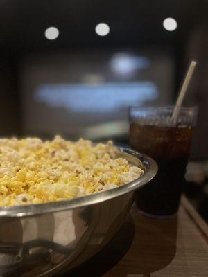 rootbeer and bottomless popcorn