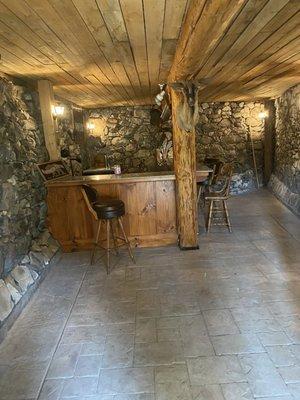 Man cave/ bar under cabin