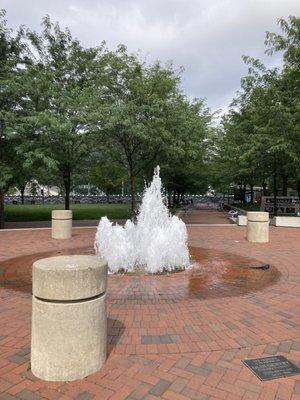 Fountain at corner entrance