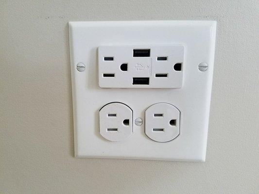 USB outlet input for our tech savvy clients. Get yours done today by Corb Electric