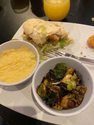 Po boy, grits & brussel sprouts