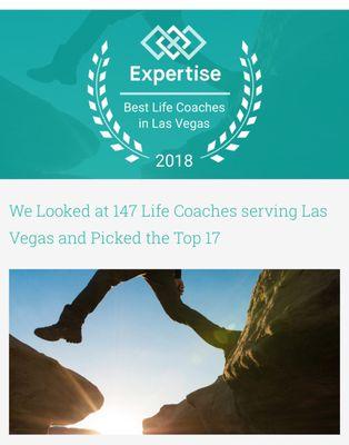 Best Life Coach 2018 award goes to........me!!!! Thank you expertise.com for awarding me two years in a row.