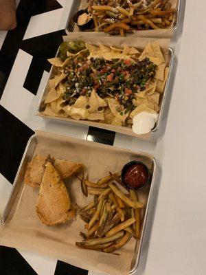 Cuban, nopales nachos and side of fries