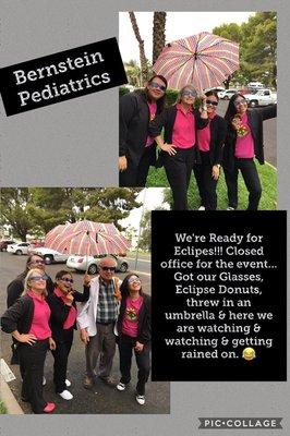 Bernstein Pediatric Nurses taking advantage of the Eclipse