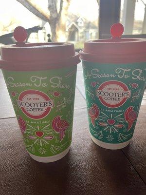 Clearly they ordered too many holiday themed cups haha- These are Vanilla Creme Brûlée. So good!