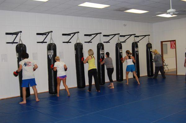 One of our kickboxing classes.