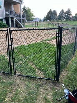 Fixed fence (which we did) but you can see all of the dead grass following their work.