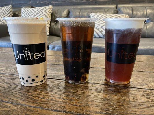 Classic Milk Tea w/ Boba, Royal Artichoke, & Black Tea Sea Cream