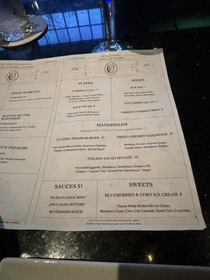 Food menu