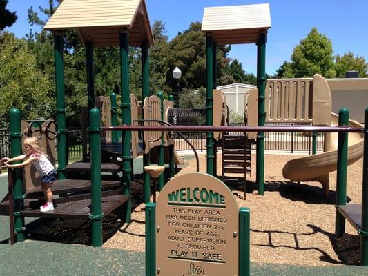 The playground. I especially appreciate the toddler monkey bars...not as high up :)