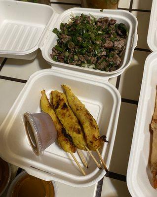 Beef Larb & Chicken Satay