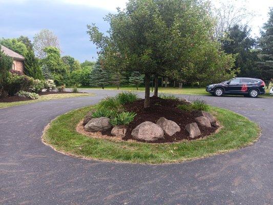 It's an island in front of a house