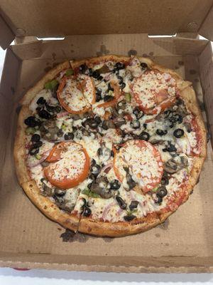 14" Gluten Free Veggie Pizza without Pineapple