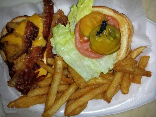 BBQ Chicken, Bacon and fries