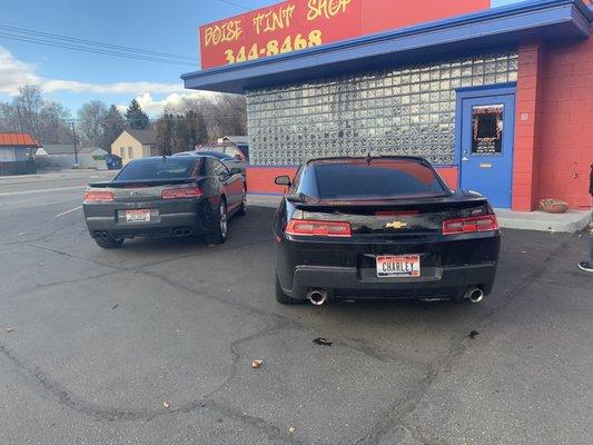 My car is on the right, they did a 15% tint.  Looks great!