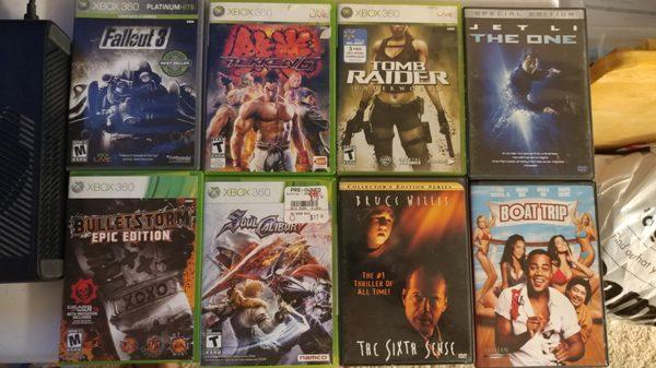 The games and movies I bought today. They all worked and barely had scratches. Paid a total of $30 for everything.