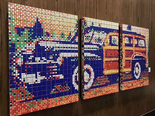 This photo was made from Rubiks cubes!!!