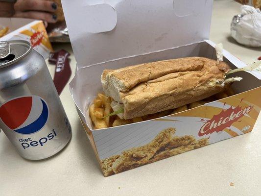 Spicy Chicken Sandwich with Fries