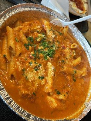 Penne alla vodka with chicken