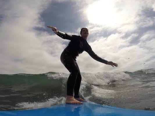 Dillon representing Great Potatoes!  GoPro frame grab at Oceanside Harbor by Coach Pat Weber.