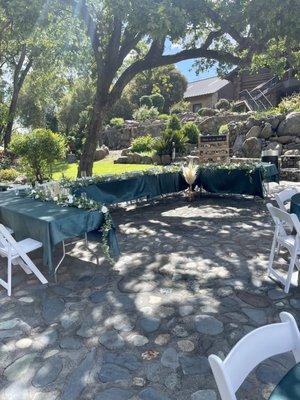 Chalee walked the grounds with me weeks prior to the wedding and bounced ideas of table & chair placements with me to help ease my mind.