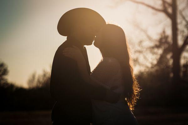 Kissing in the sun.