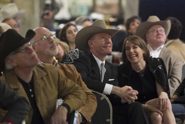 Lyle Lovett (Inductee) during his 2012 Induction into Texas Cowboy Hall of Fame.