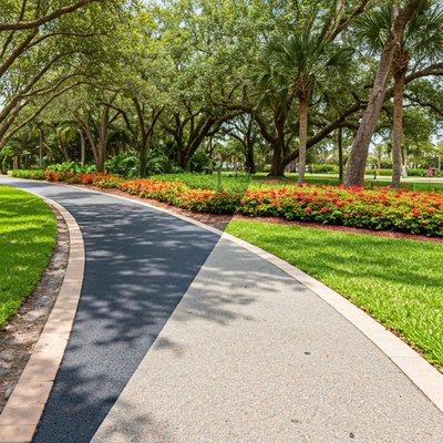 There pave and seal makes our communities entrance look so much better! I did my best blending the before and after!