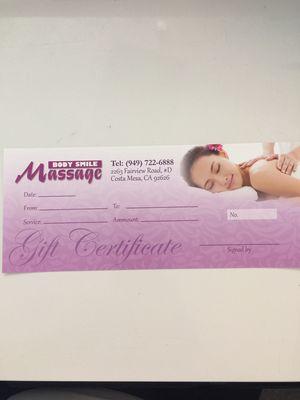 Gift certificate and Membership are available