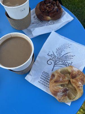 French press and pastries