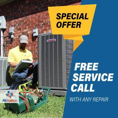 Free service call with any repair