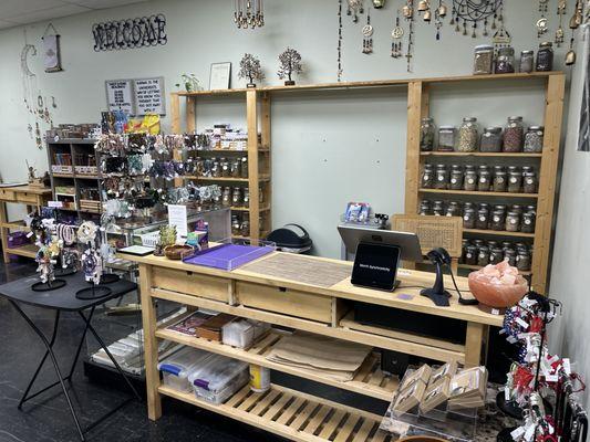 A peek inside the shop - Synchronicity - Energy healing, chakra healing, incense shop, crystal shop, tarot card store, reiki