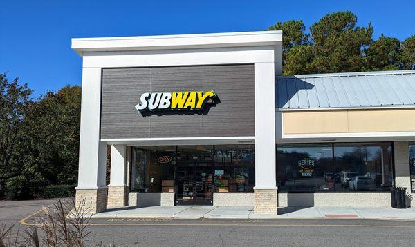 This is the storefront for Subway.  Photo taken November 4, 2022.