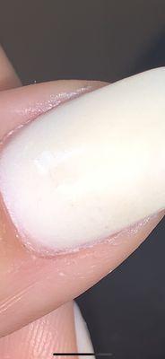 Close up of the application & color of the nail