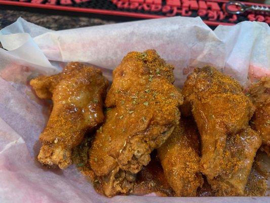 Honey old bay wings