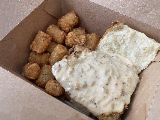 Country fried brisket biscuit (yum!)