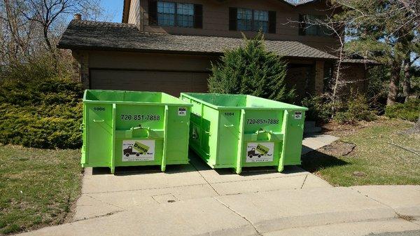 Side by side 10 cubic yard bins