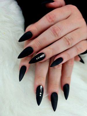 #blacknails #Gel-X  #almondnails #designs