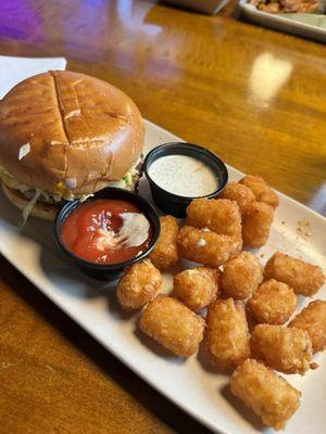 Turkey burger and tater tots