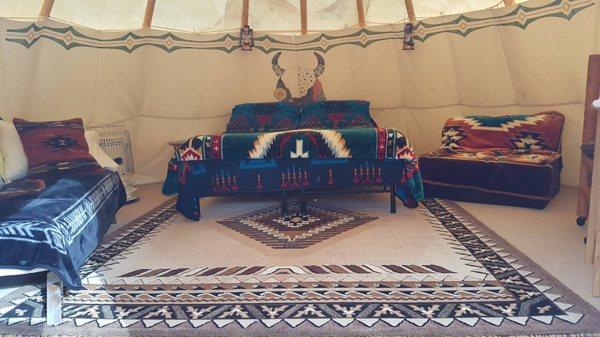 Interior of a Trout Ranch Tipi (Teepee)