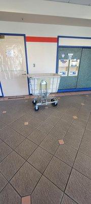 Mail cart in the open